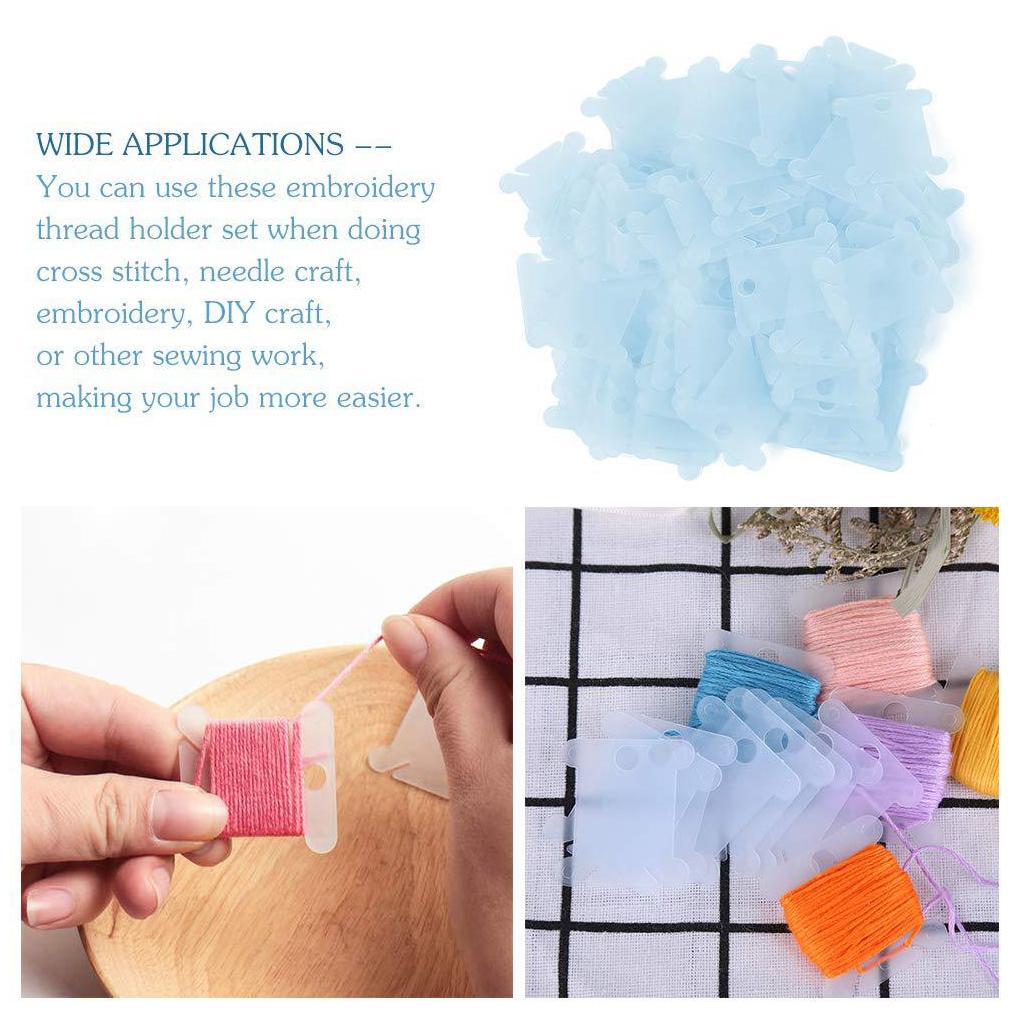 50 Pieces Thread Winding Board Embroidery Crosstitch Plate Spool Organizer Sewing Knitting Quilting Wire String Winder