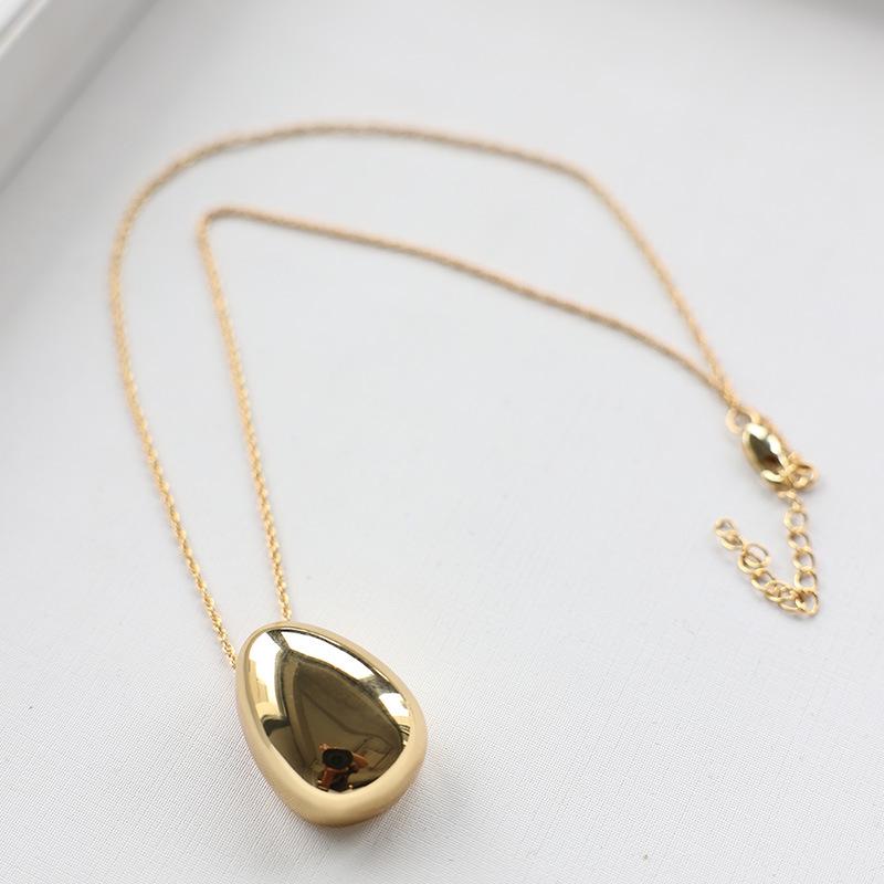 

Осень/Зима 2024 Минималистичное колье-подвеска в форме яйца/капли воды - Высококлассная крутая цепочка для свитера для женщин Small