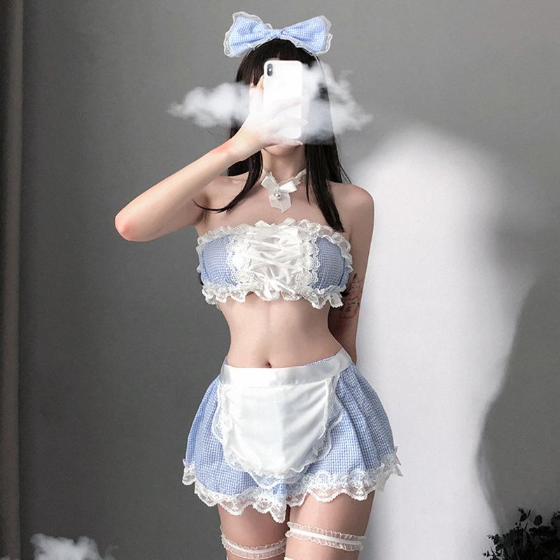 Lingerie Sexy Sexe Uniforme Séduction Robe de Servante Cosplay Jupe Dentelle Bar Boîte de Nuit Robe de Sexe de Servante