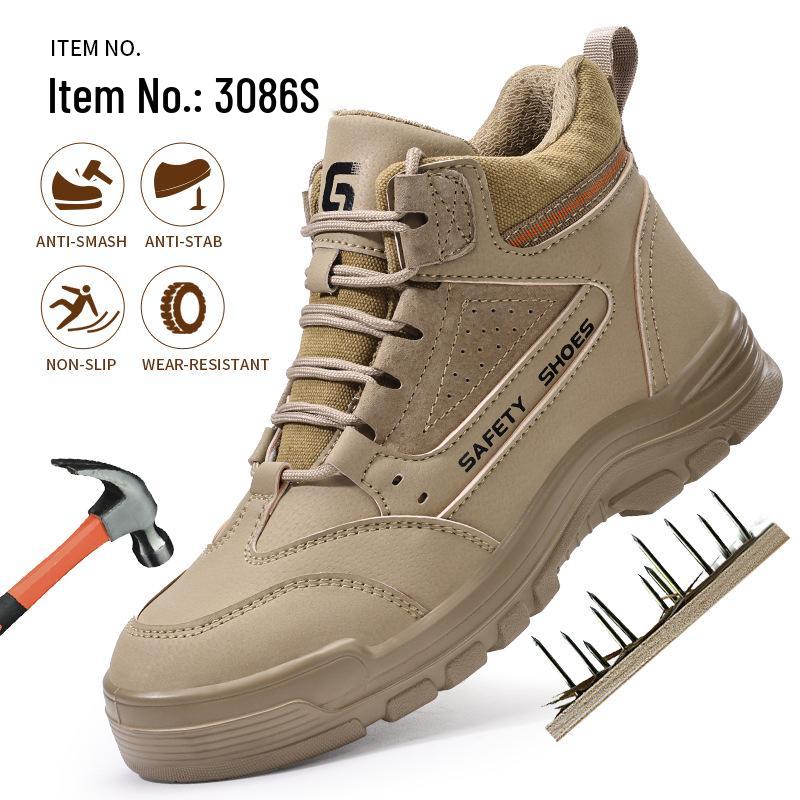 Pánské zimní vysoké bezpečnostní boty s ocelovou špičkou, s fleecovou podšívkou, proti nárazu, proti propíchnutí, odolné proti opotřebení, pro staveniště