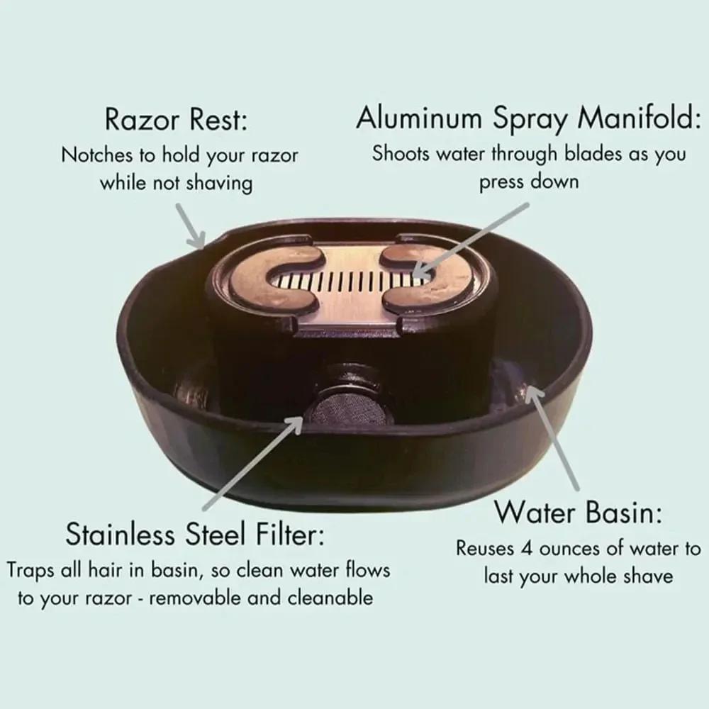For Most Head Razors Razor Rinser Cleaner Efficiently Save Water Shaving Razor Rinser Plastic No Batteries Shaver Storage Rack