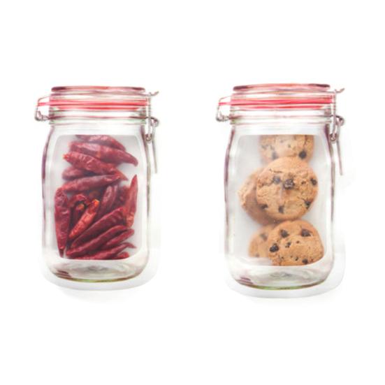 3/4 Stücke Mason Flasche Form Cookie Mutter Gefrierschrank selbstklebende Tasche Lagerung Container