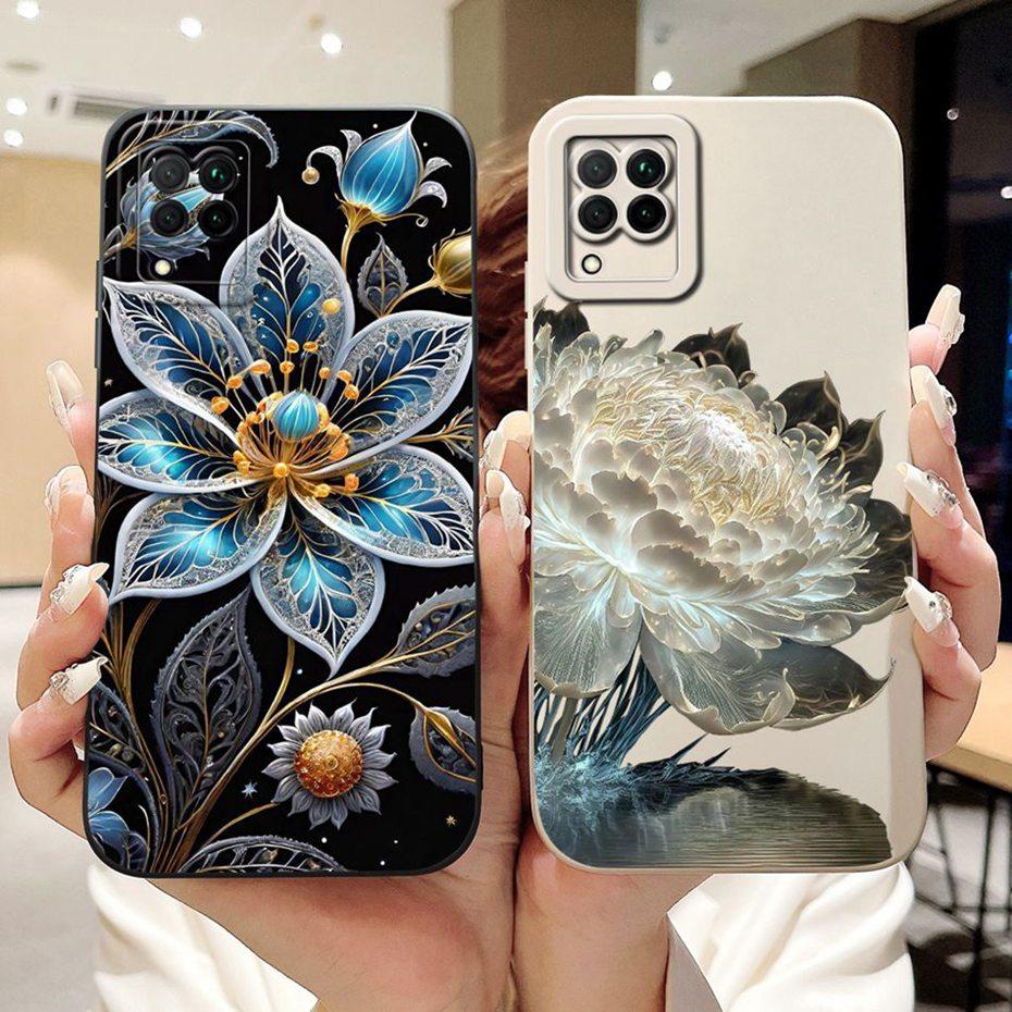 Beautiful Floral Phone Case For Huawei P40 Lite Nova 6 SE 7i Soft Silicone Shockproof Cover For Huawei P40lite Cases Bumpers
