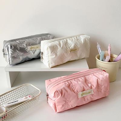 Large Capacity Y2K Bow Stationery Bag Desktop Storage Bow Pencil Pouch  Student