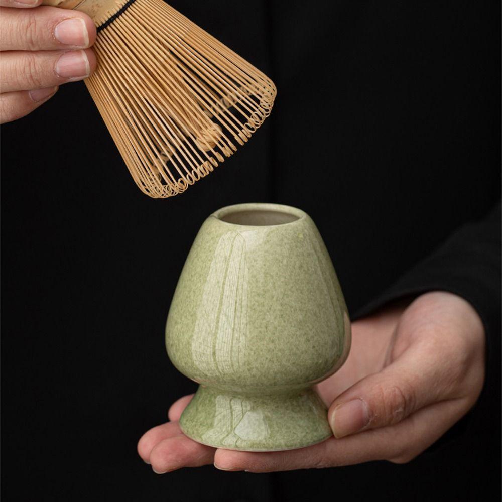 Elegant Vintage Matcha Whisk Stand Durable Smooth Surface Chasen Stand Solid Color Retro Ceramic Holder Tea Set Accessories