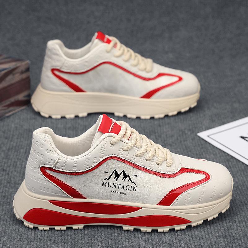 Spring New Shoes for Men Sneaker Leather Casual Sport Shoes Street Trend Flat Athletic Shoes