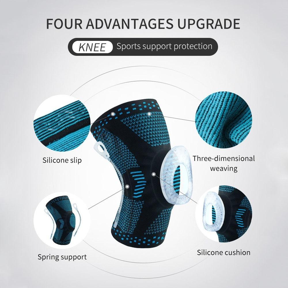 Sports Knee Pads Silicone Knitted Outdoor Basketball Protective Meniscus Leg Sleeves Running Fitness Squat Knee Protectors