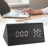 Wooden Digital Alarm Clocks LED Display Temperature Humidity Alarm Clocks for Bedside Bedroom Dormit