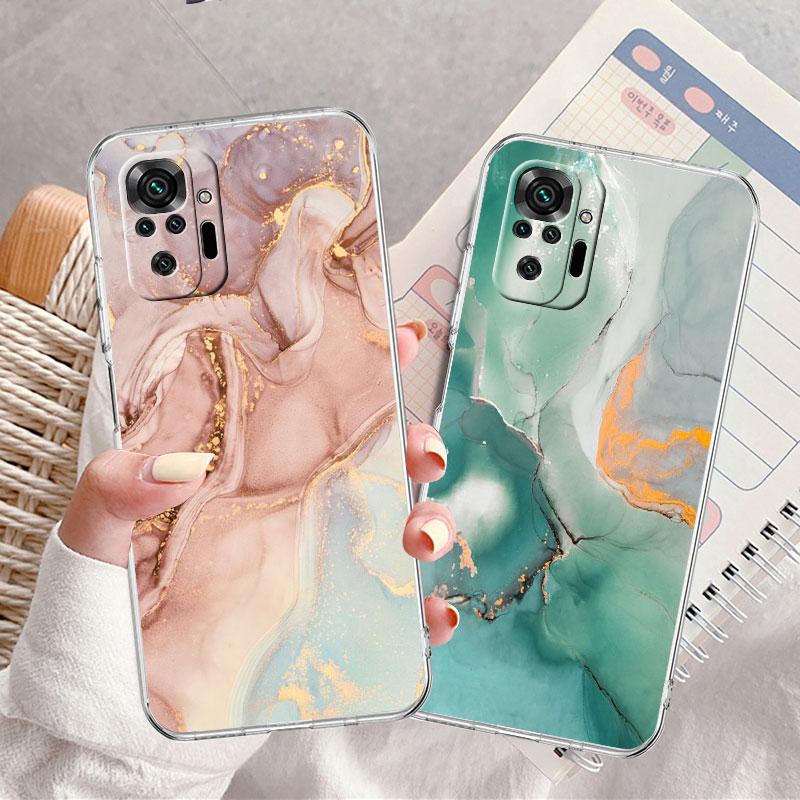 Marble Pattern Luxury Cool Clear Case For Xiaomi Redmi Note 11 Pro 10 9 9S 8 8T 7 9A 9C 9T 10 10C K40 Transparent Phone Cover
