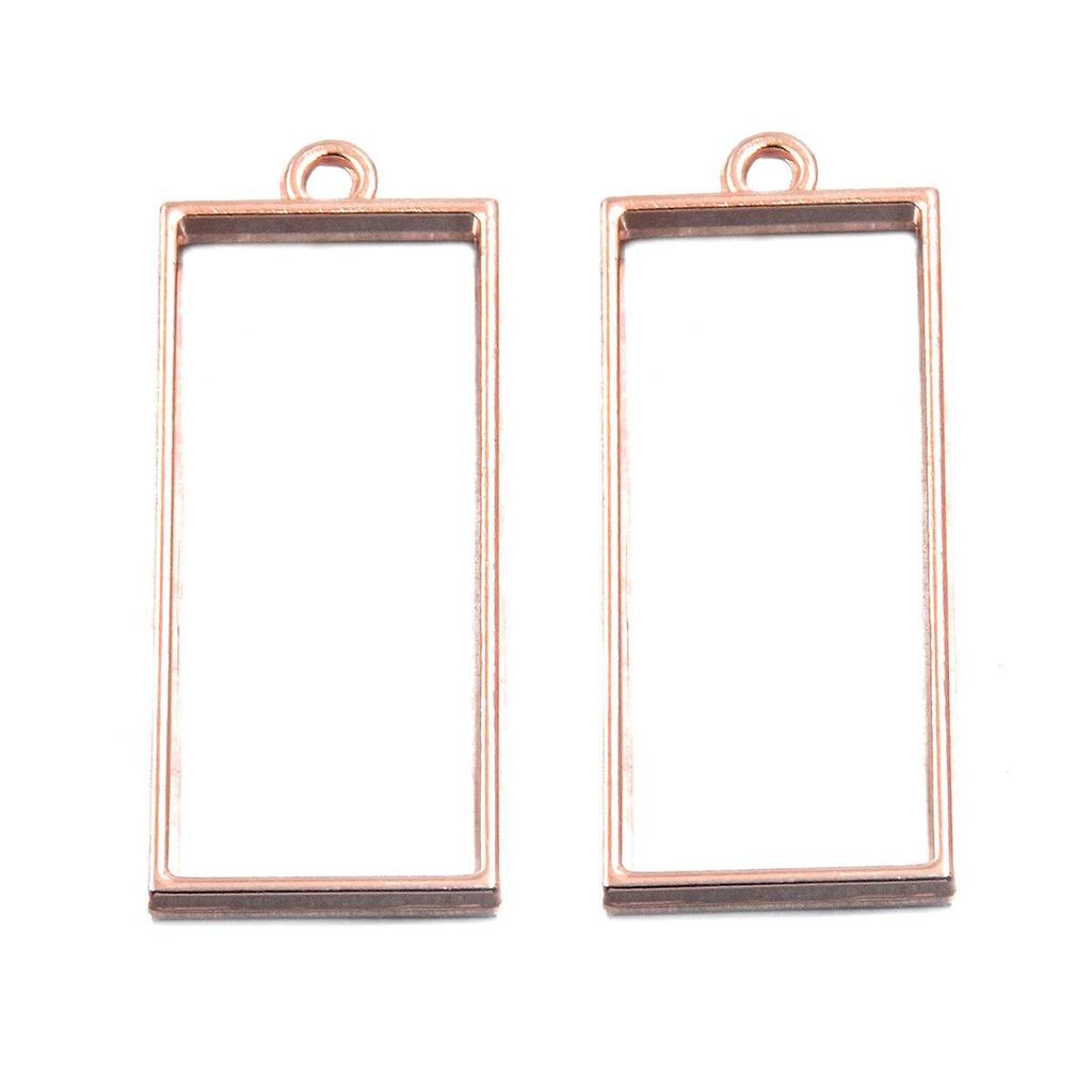 Rose Gold Geometric Heart & Moon Epoxy Keychain Pendants - 17 Designs