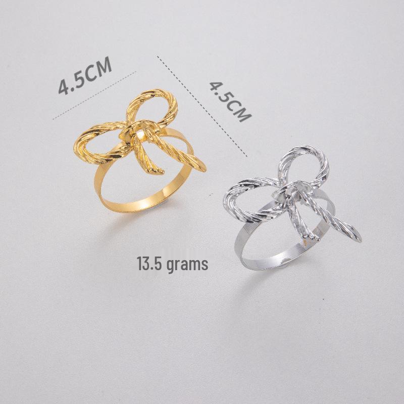 Elegant Gold Bow Tie Napkin Ring - Chic Wedding Table Accessory