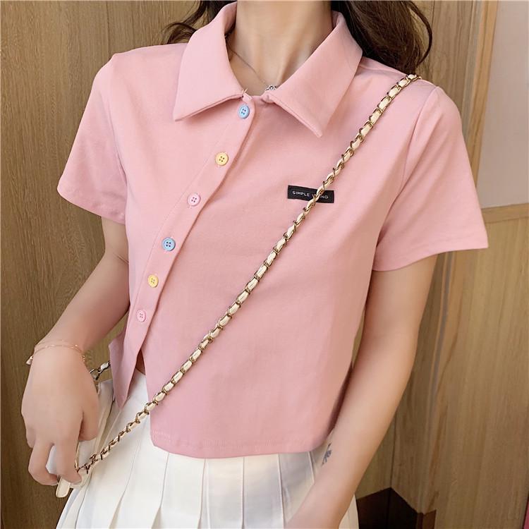 2024 Women's Slim Fit Polo Shirt - Short-Sleeve Cotton Lapel T-Shirt