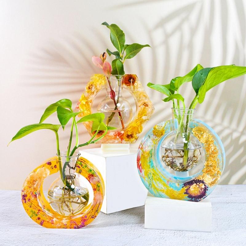 Flowers Bud Vase Silicone Resin Mold for Plant Propagation Station Epoxy Resin Casting Mold for Hydroponic Plant Home