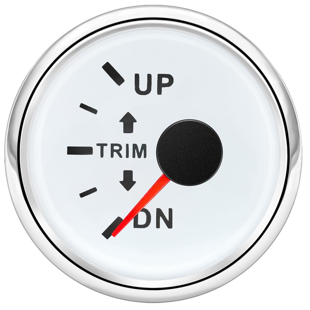 12~24V 2"52mm Marine Trim Gauge Trim Tilt Indicator Up Down IP67 Waterproof Outboard Boat Trim Mete with Red LED Pointer