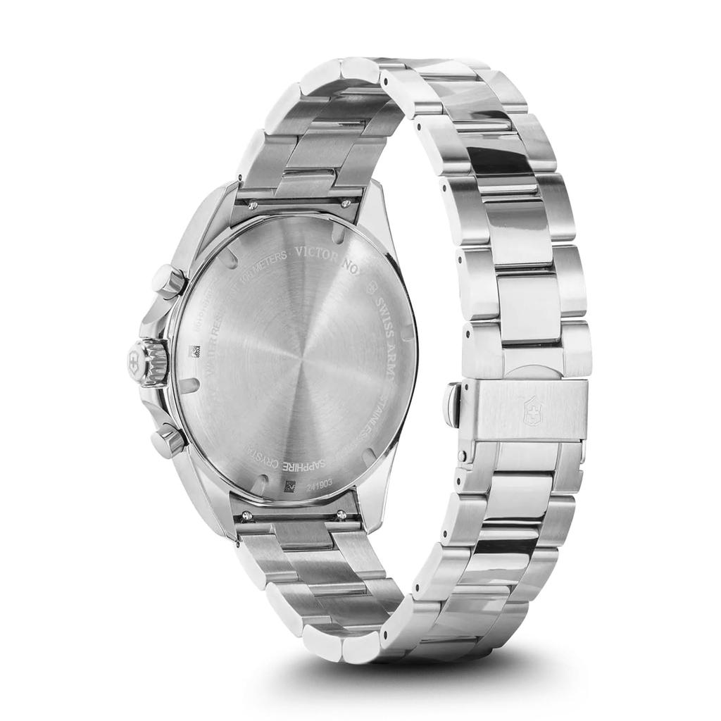 Victorinox Silver Stainless Steel Watch with Tachymeter and Swiss FIELDFORCE CLASSIC Gift Item 241901 Men's Chronograph, Made, CHRONO, No.