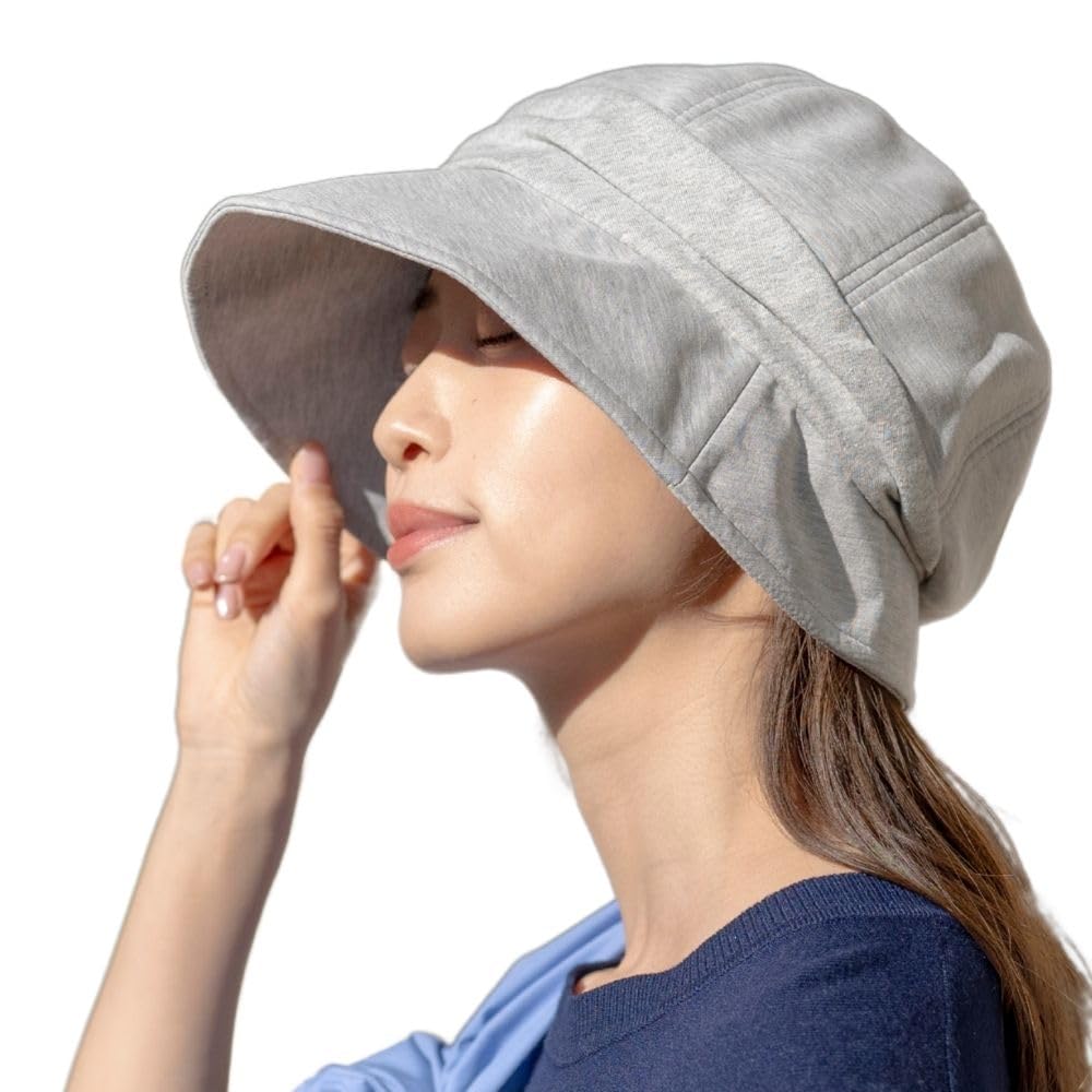 Moonbat Washable Newsboy Light UV Cool To the with Chin Adjustable Gray Sweatshirt, Jersey, Blocking, Protection, Touch, Washable, Strap, Size, 65893,