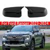 For Ford Ranger -2024 2x Car Sticker Rearview Side Mirror Cover Wing Cap Exterior Door Rear View Case Trim Carbon Fiber Look
