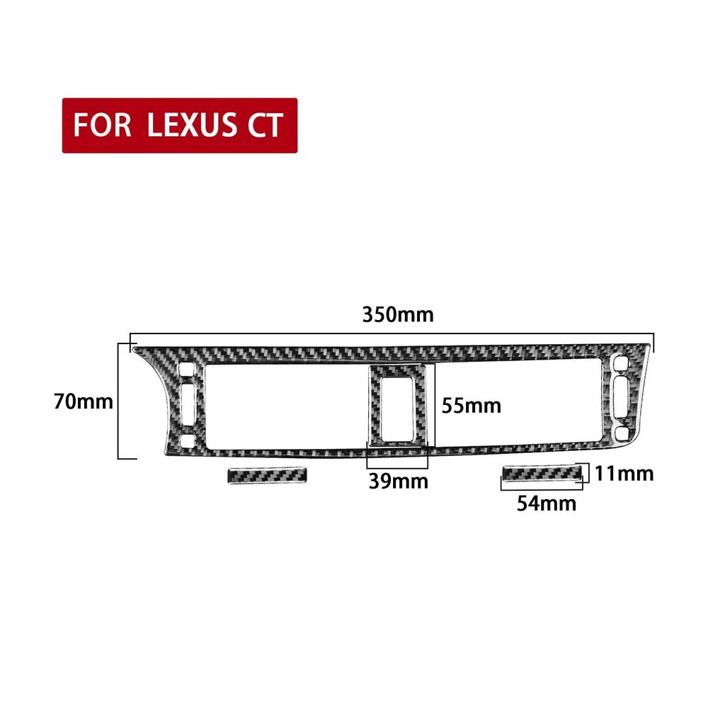 for Lexus CT 2011-2017 Car Center Console Air Vent Outlet Decoration Trim Sticker Decal Auto Interior Accessories Carbon Fiber