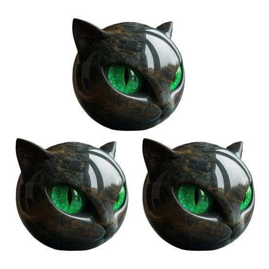 Mini Cat Stone Resin Cat Head Figurine Collectible Healing Stone Marble Texture Cat Stone Keepsake Gift for Cat Lovers Women Men