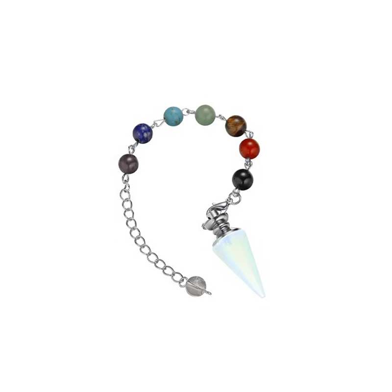 1PC Healing Chakra Crystal Conical Pendulum Pendant Witchcraft Energy Balancing Accessories Divination Dowsing