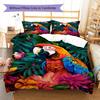 Tropical Parrot Pattern Bedding Set Quilt Cover Pillowcase Home Decor Gift (1 * Duvet Cover + 2 * Pillowcase, Without Core)