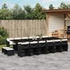 VidaXL 17-piece Garden Dining Set Cushions Black Braided Resin 3277949