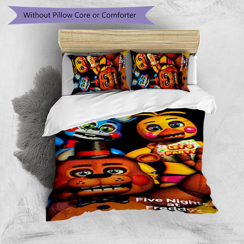 Freddy Bear 3pcs Bedding Set Duvet Cover Closure Includes 1 Duvet Cover & 2 Pillowcases for All Seasons Bedroom Home Dorm Decor