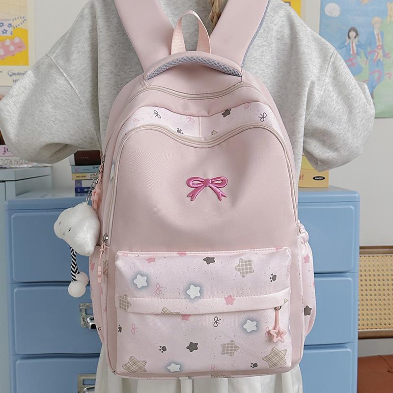 Schoolbag Japanese new large-capacity schoolbag female cute small fresh literary backpack casual star girl student backpack
