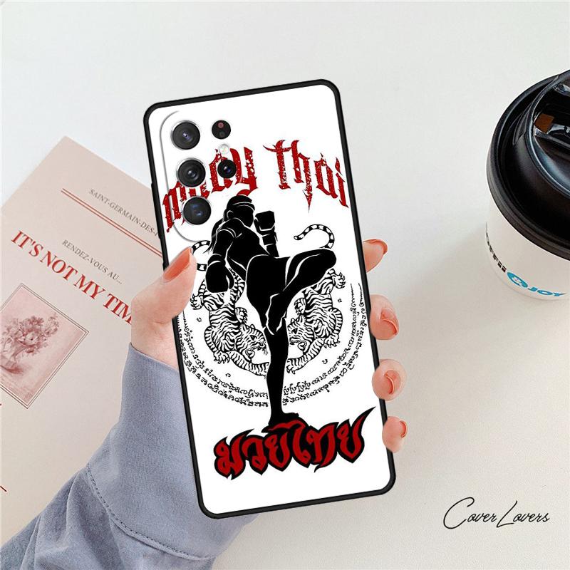 Muay Thai Kickboxing Fight Phone Case For Samsung Galaxy S24 S25 S23 S22 Ultra Note 10 20 Plus S20 S21 FE Cover