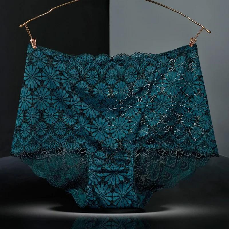 underwear women High-waisted sexy lingerie women hollowed-out lace plus size panties briefs ropa interior femenina ropa mujer