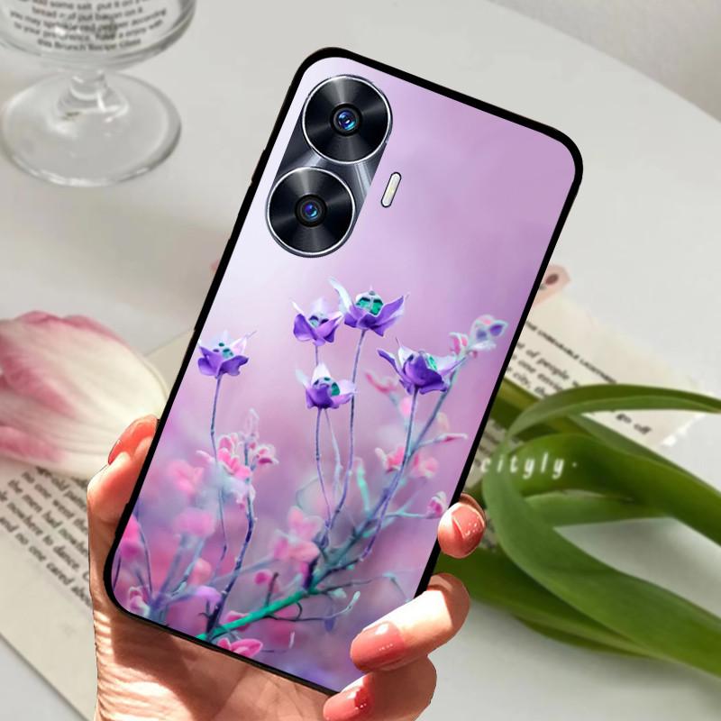 For Realme C55 Case Cool Black Soft Silicone TPU Bumper Protective Phone Case For OPPO Realme C55 C 55 Cover Fundas Shell Coque