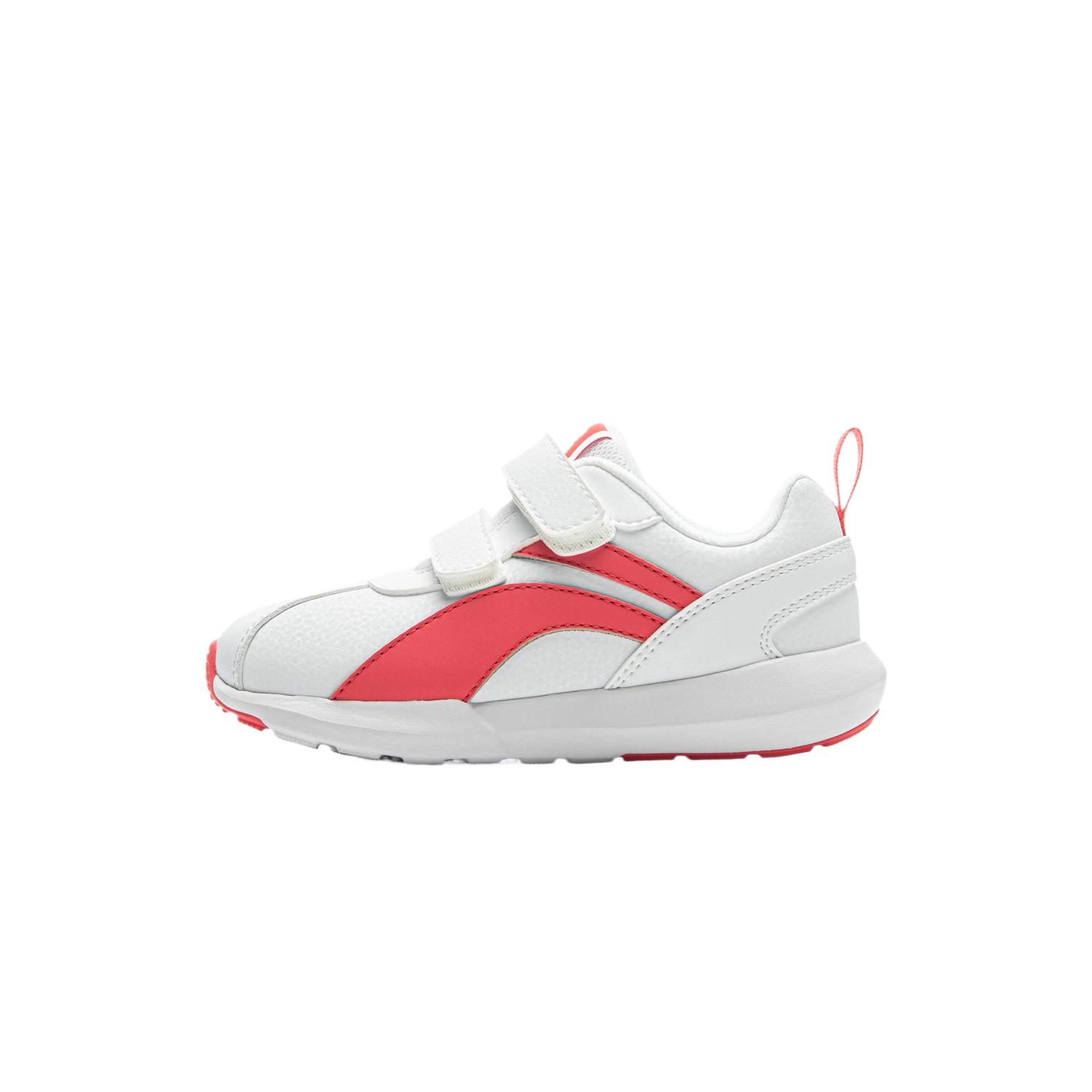 

Li Ning Детская спортивная повседневная обувь из синтетической кожи, удобные простые повседневные кроссовки для детей, стандартные - белые, фуронг-красные YKAP148-6 25