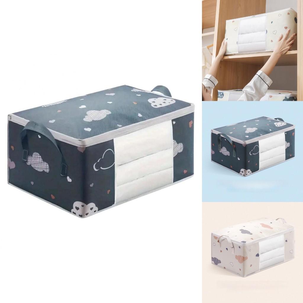 Cloud Heart Large Capacity Wardrobe Storage Bag With Transparent For Clothes And Comforters