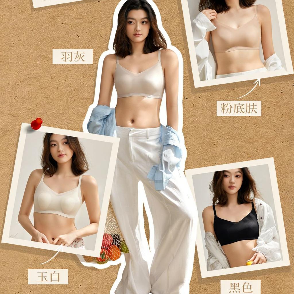 Women's underwear, small milk leather, seamless gathering, anti-hanging, invisible, comfortable and light rabbit ear cup, new bra cover.