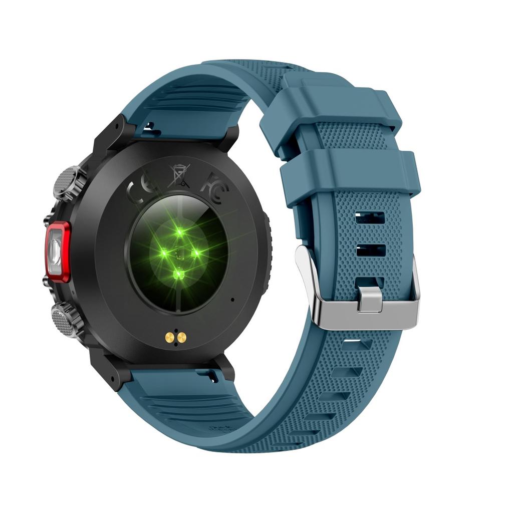 Rainbuvvy HT32 Bluetooth Smartwatch 1,43 Zoll IPS 360x360 Voll-Touchscreen BLE5.0 IP68 Wasserdicht Mehrere Farben Taschenlampe Android Smartwatch