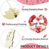 Wooden Valentines Door Sign Love Heart Decorative Sign Rustic Front Door Hangable Decorations for Outdoor Indoor Living Room