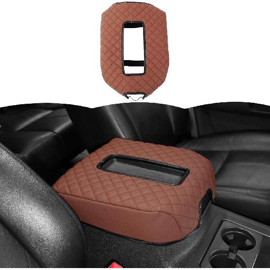 

RT-TCZ Center Console Armrest Box Pad Cover Leather for Chevy Avalanche/Silverado/Suburban/Tahoe 2007-2013,for GMC Yukon/Sierra 2007-2013 (Black) коричневий