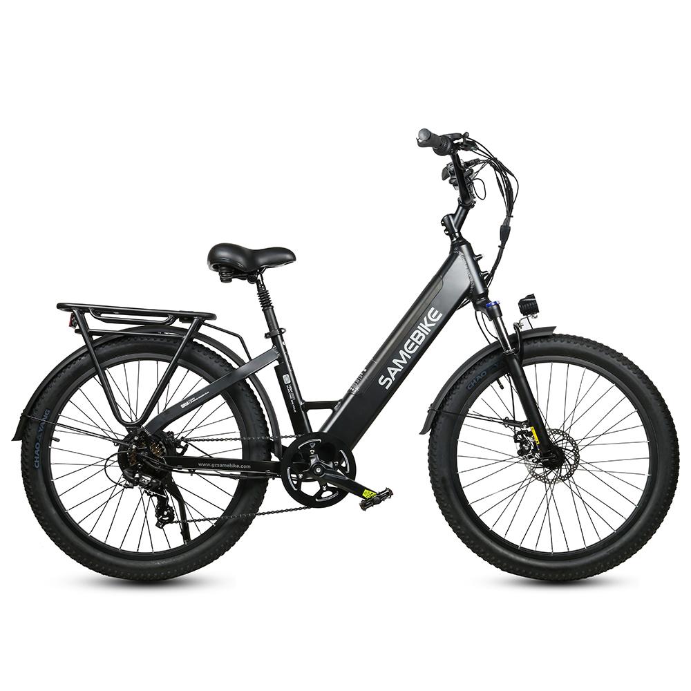 Bicicletă Electrică Samebike RS-A01 Plus Motor 750W Baterie 48V 14Ah Anvelope Groase 26*3.0 inch Bicicletă Electrică de Oraș pentru Navetă cu Cadru Jos