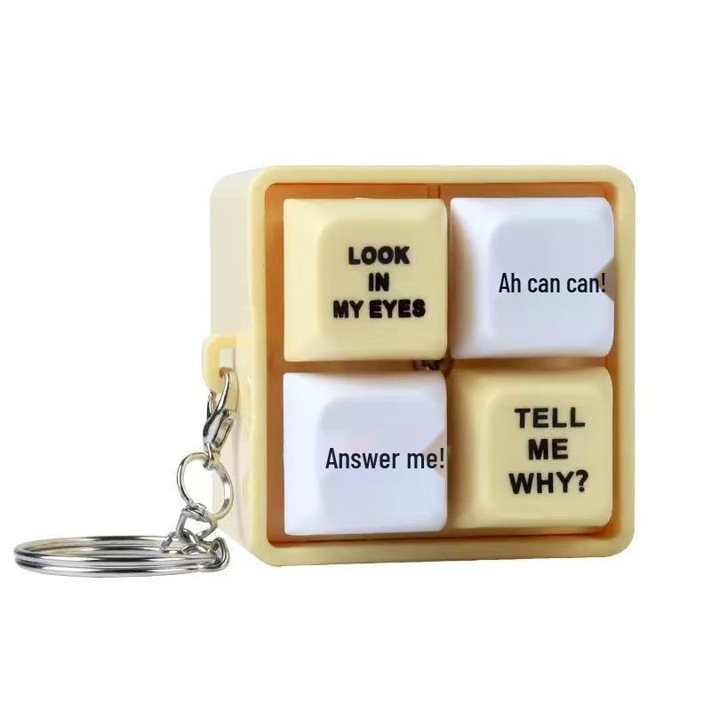 Four-Grid Voice-Activated Decompression Keychain Pendant - Fun Gift for Kids