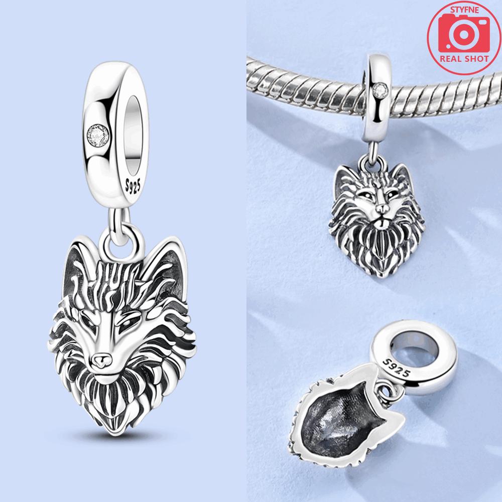 Animal Charms 925 Silver Antelope Tiger Lion Beads Fishbone Dinosaur Pendant Fit Bracelet Woman Fashion Jewelry Exquisite Gifts