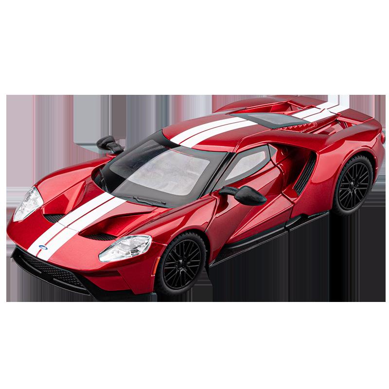BBAA3 1:24 Ford GT Supercar Alloy Car Model Sound and Light Pull Back Children's Toy Collectibles Birthday Gift