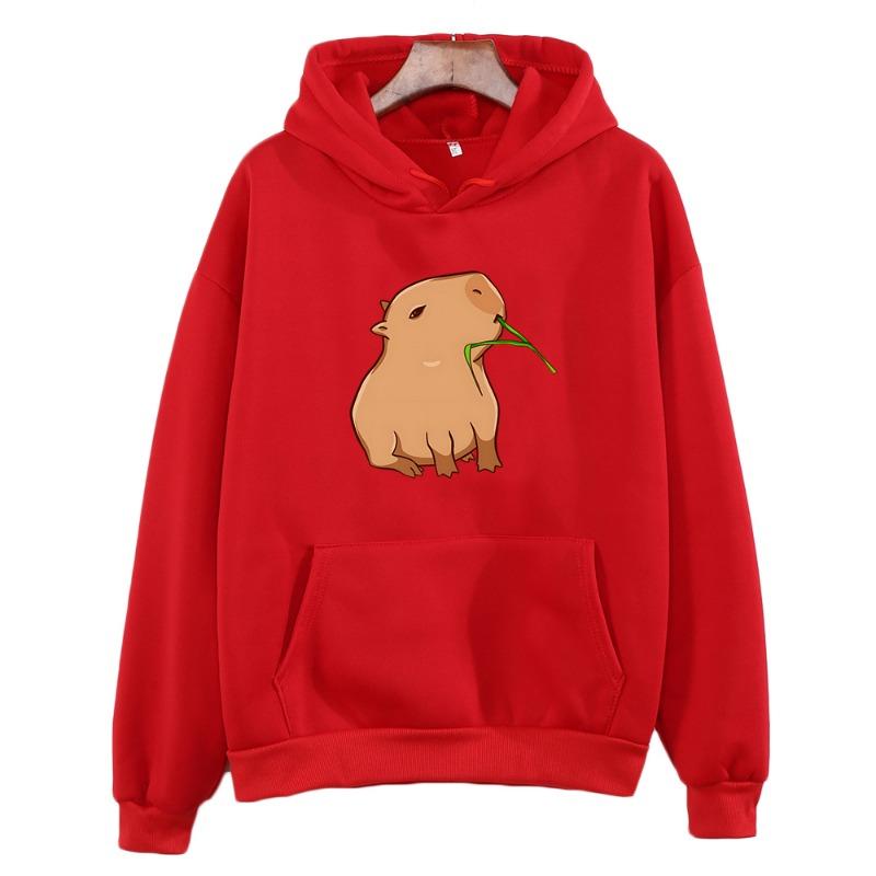 Zabawna bluza z kapturem z nadrukiem kapibary kobiety/mężczyźni Kawaii Cartoon topy bluza dla dziewczynek Unisex moda Harajuku graficzne swetry z kapturem