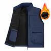 Men's Solid Color Multi Pocket Vest Men's Large Size Outdoor Vest Photography Waistcoat Casual Vest