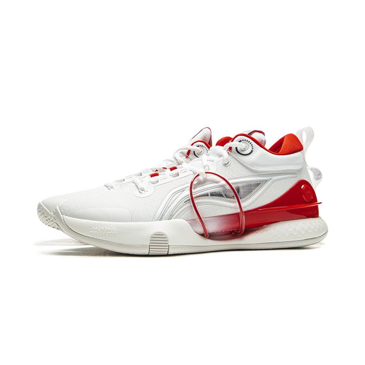 New LiNing Speed 8 Premium Cushioned Slip Resistant Low Top Basketball Shoes Men's White Red ABAT119-1