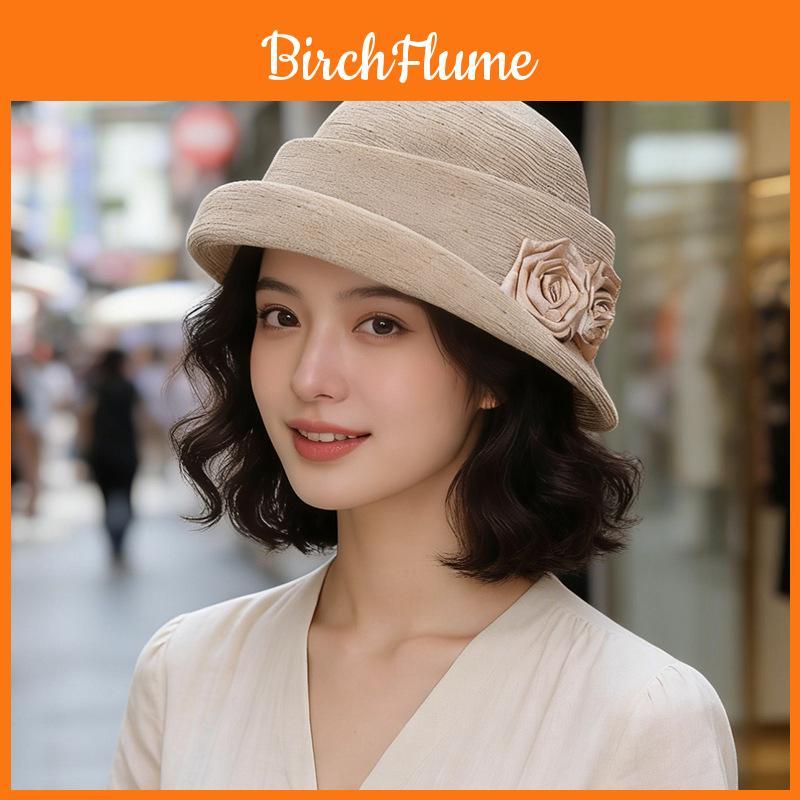 Peony Sun Hat For Women With Breathable Cotton Linen For Sun Protection And Vintage Style