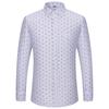 Men's 65% Cotton Long Sleeve Printed Check Dress Shirt Single Patch Pocket Regular-fit Comfortable Versatile Thin Casual Shirts