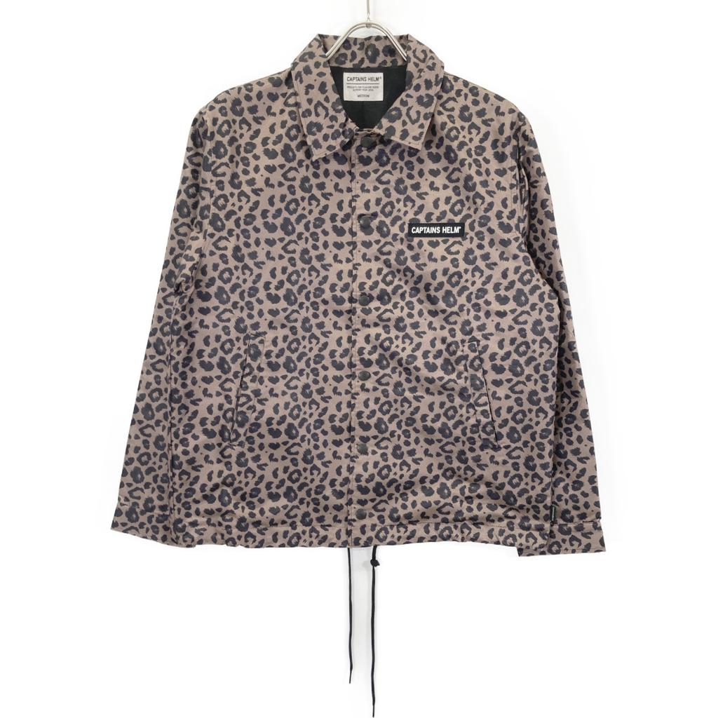 Captains Helm Nylon Leopard Coach Jacket Jacket M BrownUsed