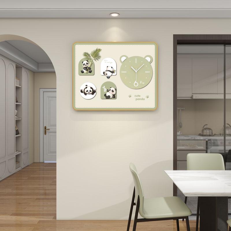 Modern Luxury Panda Wall Clock: High-End Creative Home Decor for Living Room
