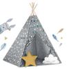 Nukido Children's Teepee Tent With Lights - Gray With Stars