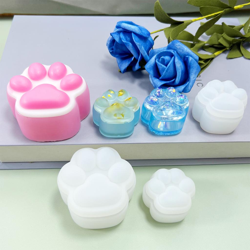 Mini Cat Claw Storage Box Silicone Mold Soft Epoxy Resin Mould DIY Home Decorations for Jewelry Making Crafts Casting
